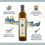 ZOE Diva Select Greek EVOO 750ml bottle, product view