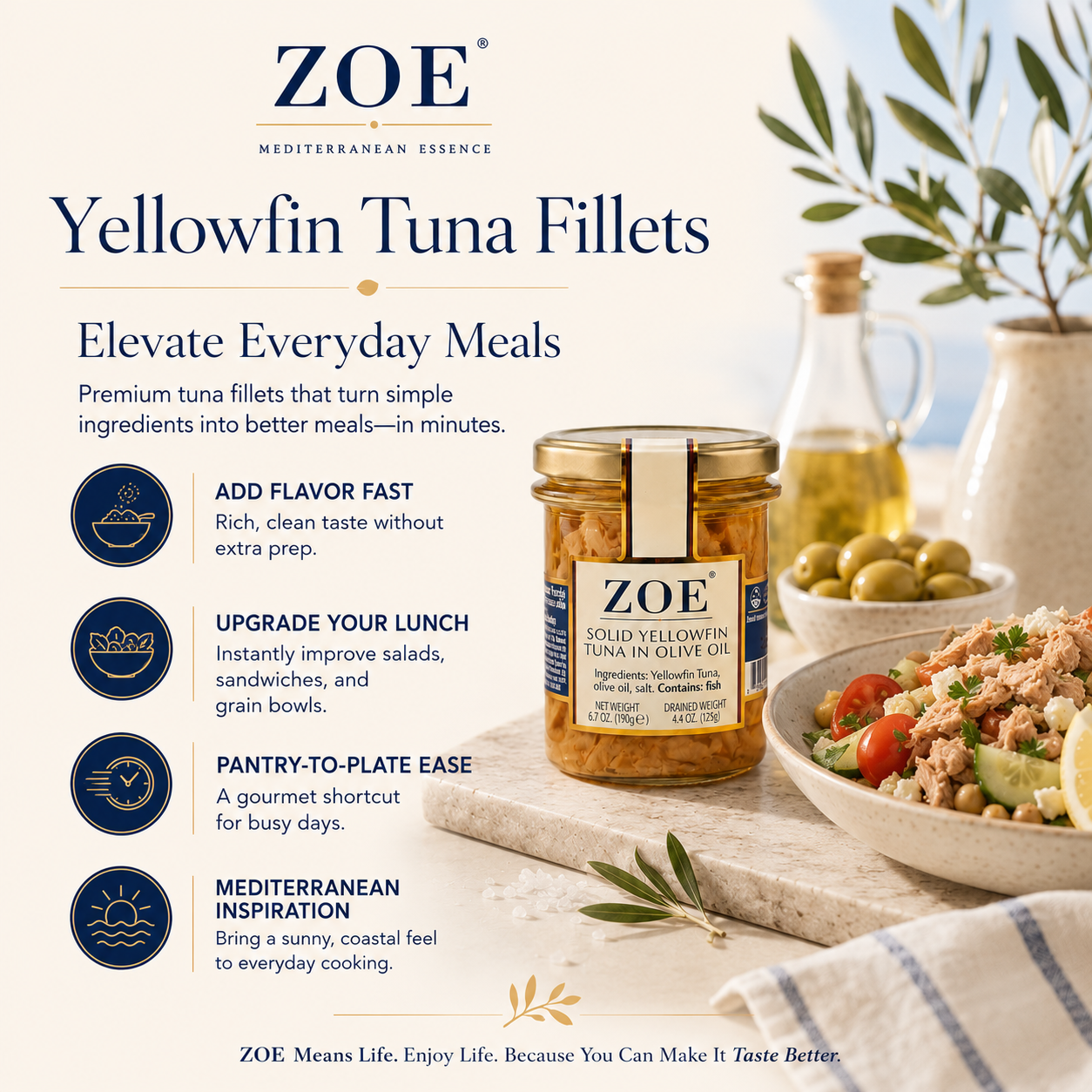 ZOE Diva Select Yellowfin Tuna, lifestyle shot