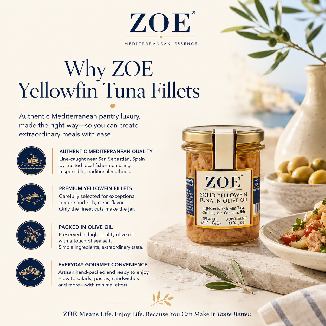 Why ZOE Yellowfin Tuna infographic