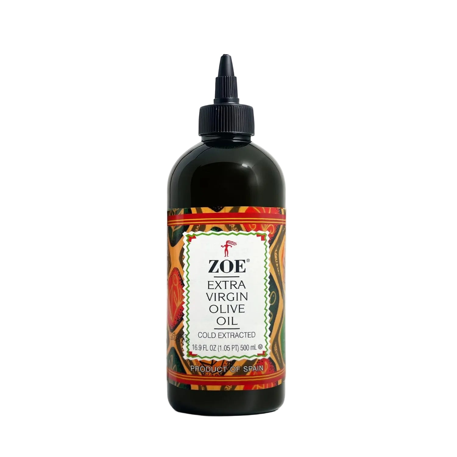 ZOE Spanish EVOO Squeeze Bottle 500ml, front label pack shot
