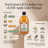 ZOE Apple Cider Vinegar, top features infographic