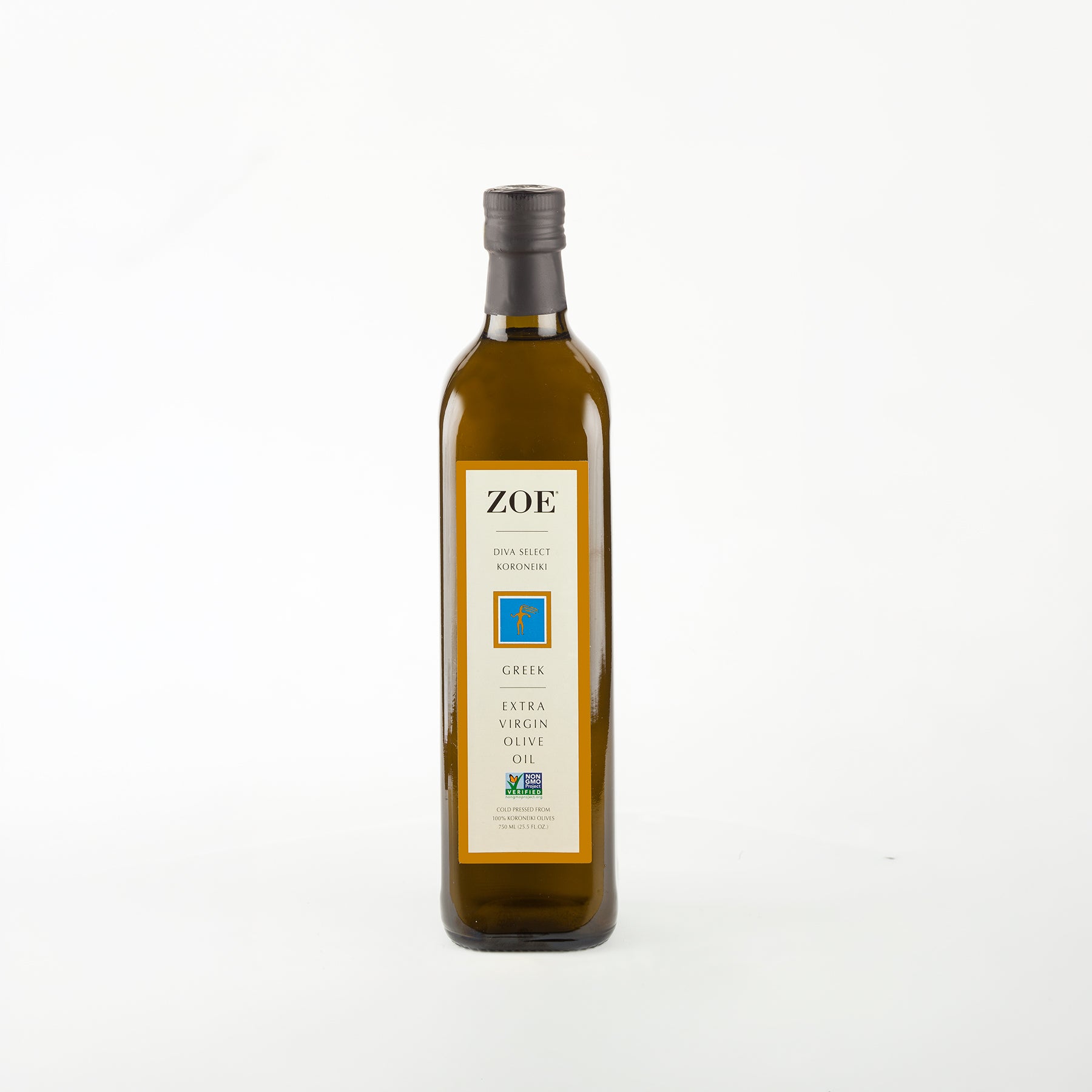 ZOE Diva Select Koroneiki Greek EVOO 750ml bottle, hero pack shot