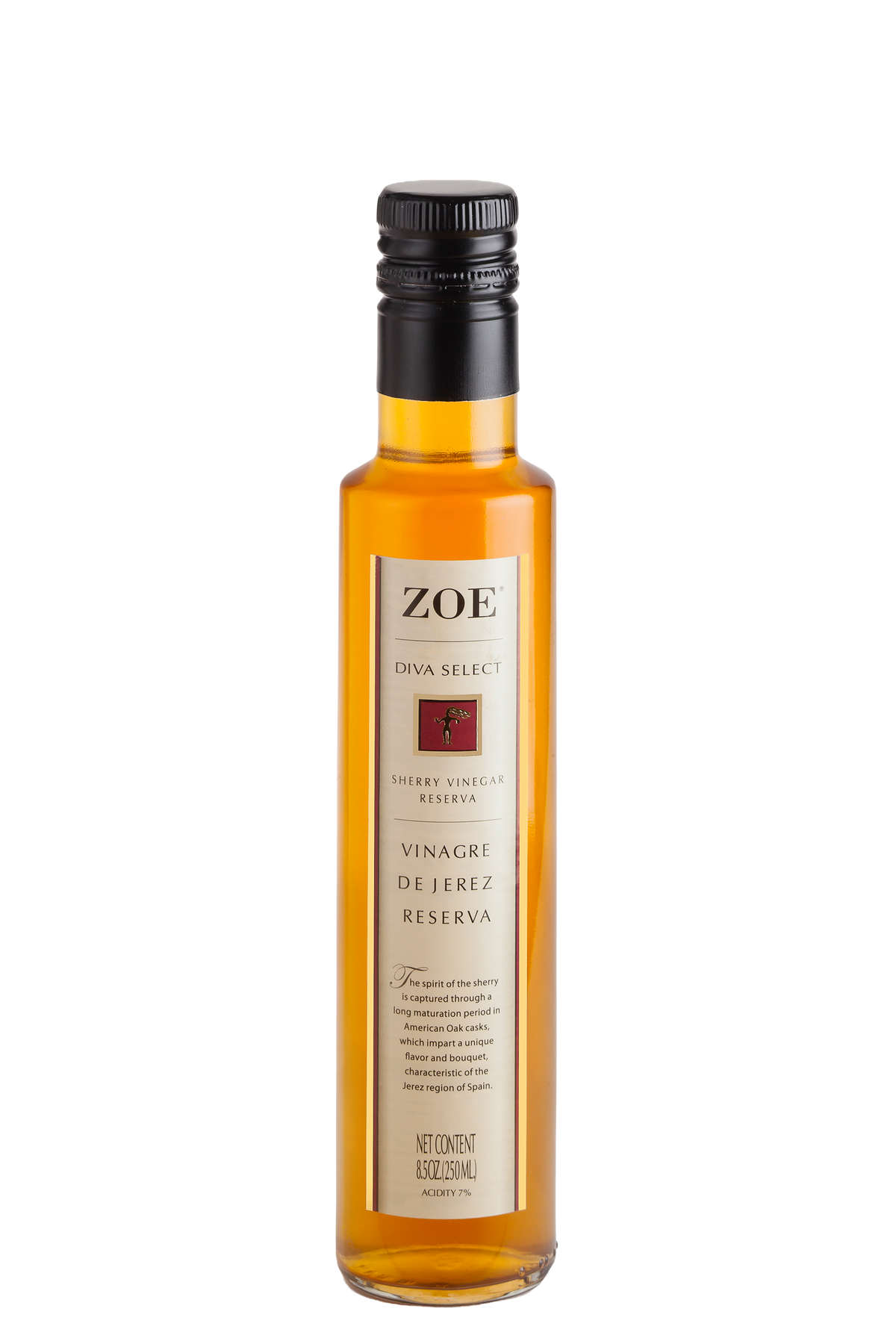 ZOE Diva Select Sherry Vinegar, Vinagre de Jerez Reserva bottle pack shot