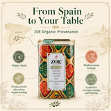 ZOE Organic EVOO, from Spain to your table infographic