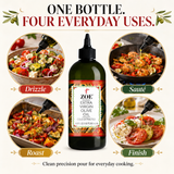 ZOE Squeeze Bottle, one bottle four uses infographic