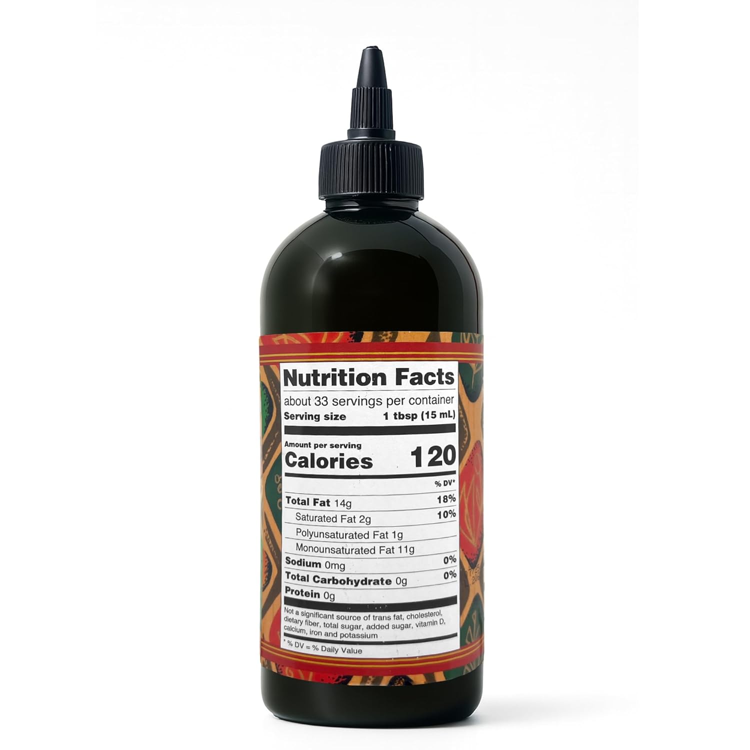 ZOE Spanish EVOO Squeeze Bottle, back label with nutrition information