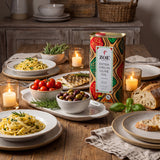 ZOE EVOO 1L tin, table lifestyle shot