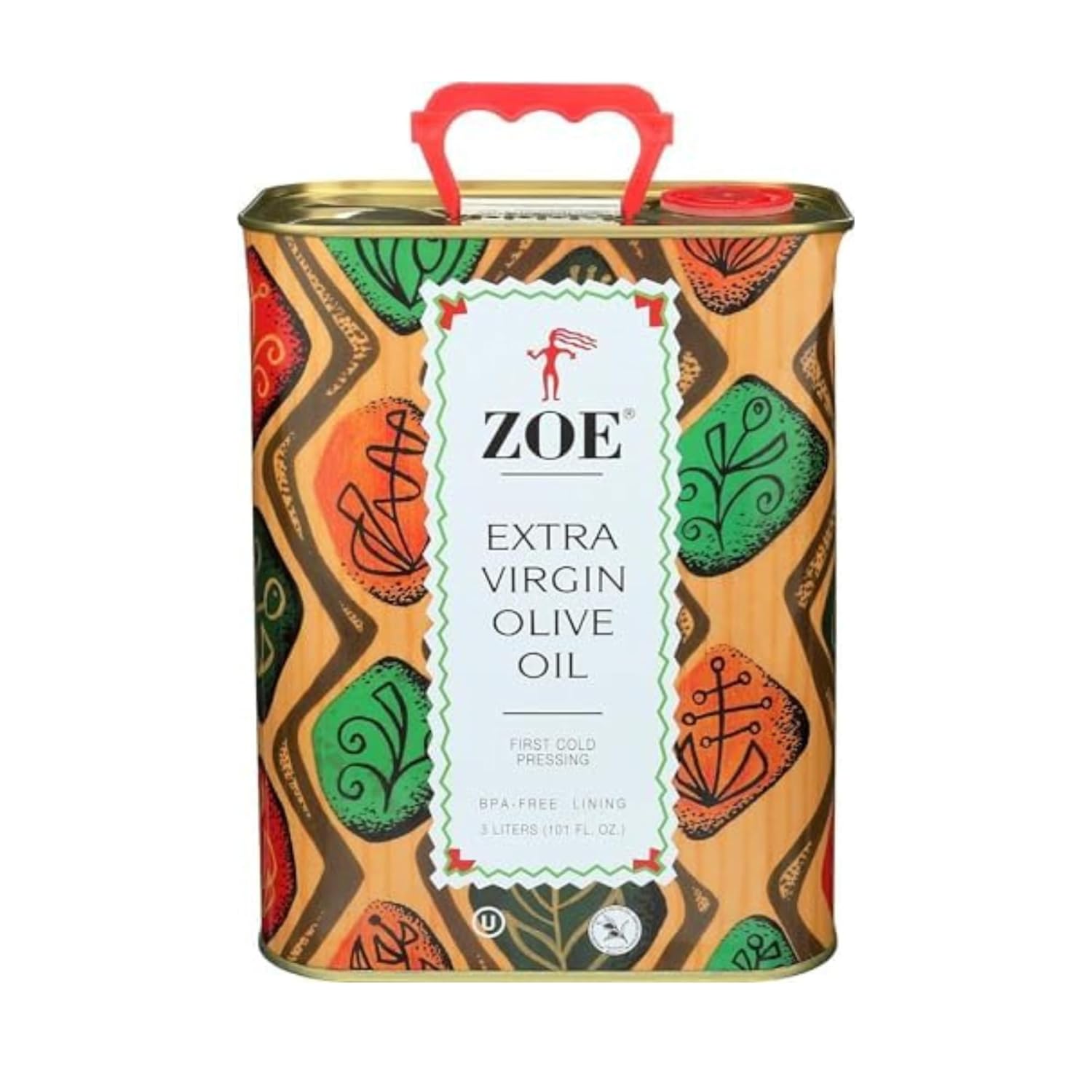 ZOE Extra Virgin Olive Oil 3L tin, front hero shot